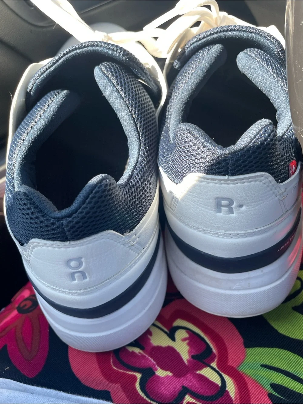 On Running Men’s White and Navy Low-Top Sneakers